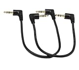 3.5mm Stereo Audio Cable,SinLoon (2-Pack) Gold Plated 90 Degree Right & Left Angled 3.5mm Male to Male Stereo Audio Cable for iPhone, iPad or Smartphones, Tablets, Media Players(8inch)