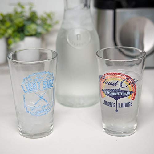 Star Wars Pint Glass Set | Retro-Themed Lando's Lounge & The Light Side Jedi Gym Pint Glasses | Set of 2 16-Ounce Glasses