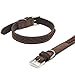 Brown Leather Dog Collar - Best Quality, Heavy Duty and Genuine Soft Leather - Unique Weave Effect - For Medium to Large Dogs