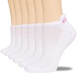 LITERRA Womens Ankle Socks Low Cut Athletic Sports Running Cushioned Tab Socks 6 Pack