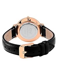 Daniel Wellington & apos; Petite & apos; oro y piel Casual Reloj de cuarzo clásico, color: negro (Modelo: dw00100230)