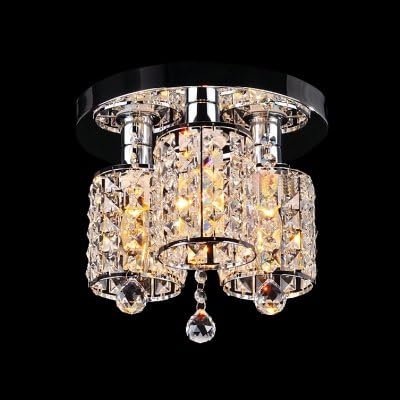 Hua Luxury Semi Flush Ceiling Light Sparkles With Faceted Cut
