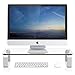 FITUEYES Tempered Glass Computer Monitor Riser Printer Machine Stand TV Shelf Riser/Stand 4.7'' High 23.6'' Save Space Desktop Stand for Xbox One/Component/Flat Screen TV-White DT106004GW