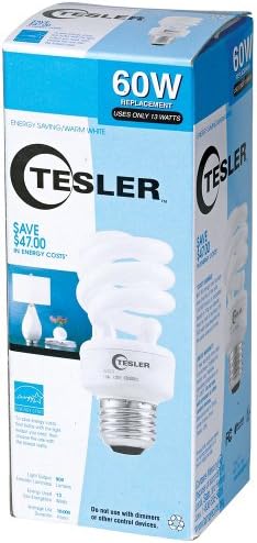 Tesler 13 Watt Warm White ENERGY STAR Spiral CFL Bulb