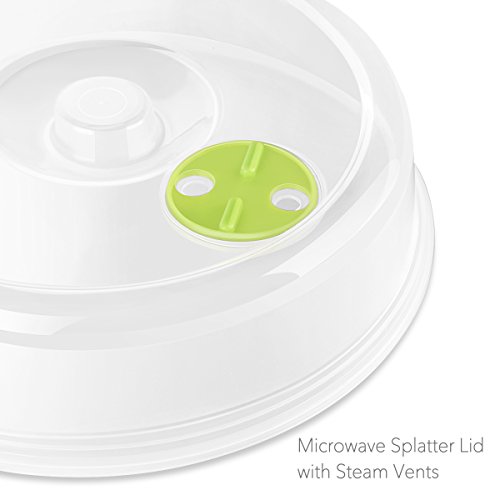 OBVIS Micro Wave Plate Cover Splatter Guard Lid Steam Vent Ventilation Window Cover 5 Different Sizes for Large & Small Food Plates Bowls - Thumbnail 3