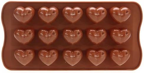 Set of 2 Love Chocolate Heart Shaped Mold Silicone Mould Ice Cube Tray Candy Maker Cake Jello Flexible DIY Homemade Kitchen