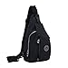 Daosen Women Casual Chest Pack Unbalance Backpack Sport Sling Bag/Hiking Bag Black