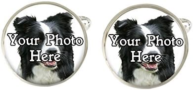 Your Border Collie Photo Personalised Pet Dog Mens Cufflinks Birthday Fathers Day Gift