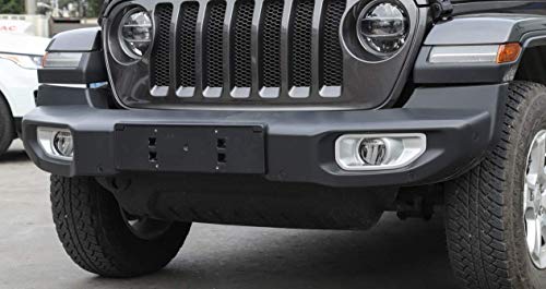 Hgcar ABS Silver Car Front Bumper Fog Light Decoration Cover 2pcs for Jeep Wranger JL 2018+