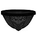 ACSUSS Men's Shiny Satin Flutter Sissy Panties Male Crossdress Lingerie Underwear Black X-Large(Waist 35.0-53.5