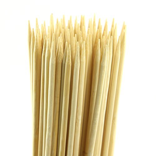 Bamboo BBQ Roasting Skewers - 36 Inch (3ft) 5mm Thick Extra Long Marshmallow Roasting Bamboo Sticks,Perfect For Hot Dog Kebab Sausage, Kabobs,Bonfires,Fire Pits. 100 Pieces