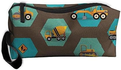 Portable Durable Waterproof Travel Bag Grader Heavy Machinery Dirt Hex Large On Minky Home Makeup Toiletry Cosmetic Pencil Medicine Bag