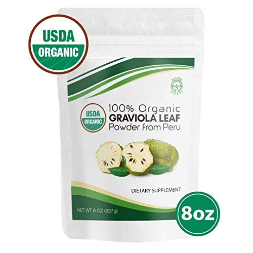Madre Nature - 100% USDA Organic Peruvian Raw Graviola Leaf Powder - Graviola Leaf - non-GMO - Vegan - Gluten Free (8oz)