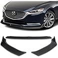 EPARTS ABS 3-Piece Front Bumper Lip Splitter Spoiler Kit Compatible With 2019 2020 2021 Mazda 6 Atenza (Unpainted Black)
