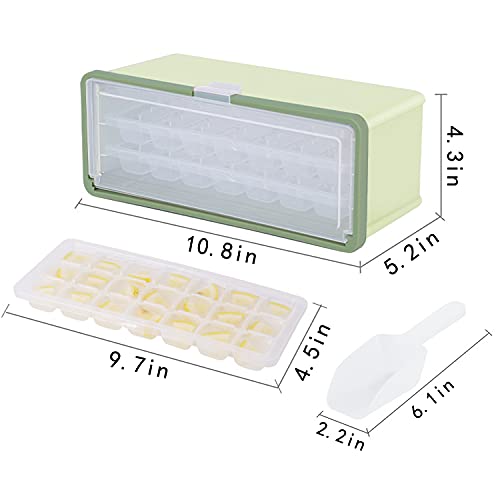 Ice Cube Trays with Bin, Ice Bin with Cover for Freezer, Plastic Ice