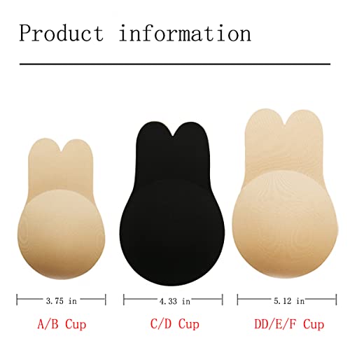 Adhesive Bra Invisible Bra Sticky Strapless Backless Bra Breast Lift Tape Nipple Covers for Women, Beige, XL, 4 Pcs