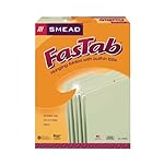 Smead FasTab Hanging File Folder,  1/3-Cut Built-In Tab, Letter Size, Moss, 20 per Box (64082)