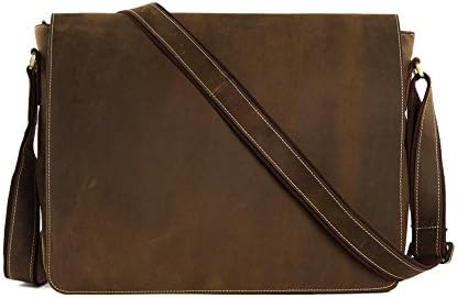 Jellybean Gorilla 15'' GENUINE LEATHER MEN MESSENGER BAG LAPTOP BAG CROSSBODY BAG Brown Leather Laptop Travel Bag Satchel for 15" Laptop (Macbook Air, Macbook PRO, Toshiba, Sony, Dell, Chrome Book, Ultra Book, HP)