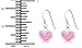 Hypoallergenic Sterling Silver Pink Crossover Heart Dangle Earrings for Kids (Nickel Free)