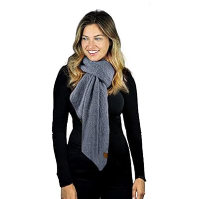 C.C Women's Boucle Knit Bias Cut Whipstitched Edged Long Scarf Wrap C.C Women's Boucle Knit Bias Cut Whipstitched Edged Long Scarf Wrap