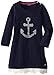 Nautica Girls' Sweater Dress with Puff Glitter Printed Anchor