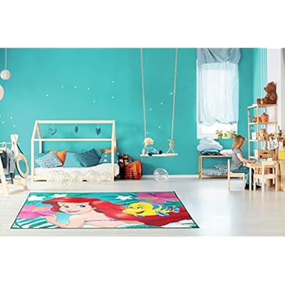 Disney The Little Mermaid Besties Kids Room Rug - Large Area Rug Measures 4 x 5 Feet - Features Flounder (Offical Disney… 41YkKtNbrbL