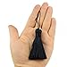 Makhry 20pcs 4.3 Inch Handmade Silky Floss Mini Tiny Craft Tassels with 2-Inch Cord Loop and Small Chinese Knot for Earrings, Souvenir, Bookmarks, DIY Craft Accessory,Tags (Black)