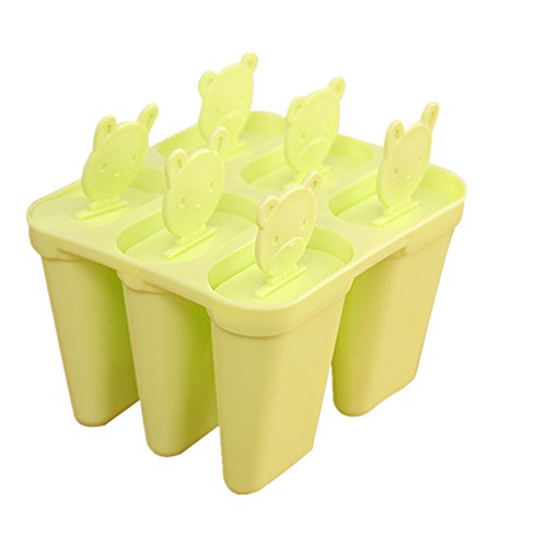 Ice Lolly Maker Colourful Kids Ice Cream Mould Silicone Popsicle Molds Reusable DIY Frozen Ice Cream Pop Molds (Green)
