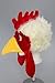 jAc unisex adult Velvet Chicken costume headwear and hats, Red/White/Yellow, Medium US