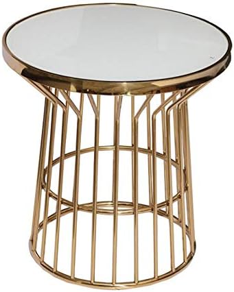 Lapdesks ZR-Wall table Side Table, Living Room Bedroom Sofa Bedside Table Metal Bracket/Marble Tabletop Phone Corner/Balcony Small Coffee Table (Color : Whtie)