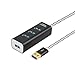 CableCreation 4-Port USB 3.0 Hub with 4.9ft Extension Cable - 5Gbps Data Rate for MacBook Pro, iMac, PC, Laptop, USB Flash Drives, Surface Pro, XPS - Aluminum Black, 1.5M