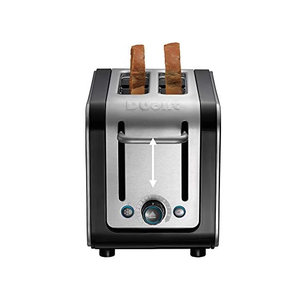 Dualit Architect 2 Slice Toaster | Brushed Stainless Steel with Black Trim | Extra-Wide Slots – Peek and Pop Function…
