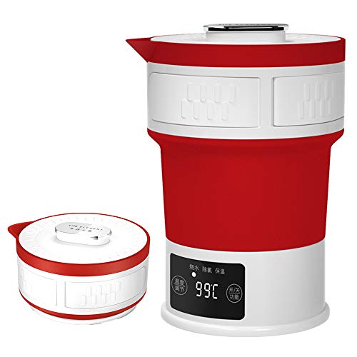 Folding Electric Kettle, 600ML Folding Cup and Tote Bag, Dual Voltage For Travel Home 100-240V Unive