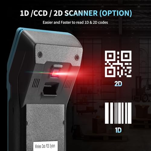 NETUM Handheld PDA Android 11.0 POS Terminal Receipt Printer Data Collector Portable Barcode Scanner Handheld Bluetooth USB WiFi BT4.0 BLUE (Included Paper Scroll 58 * 35)