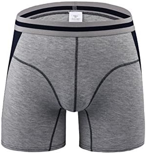 Just For Plus Men's Long Leg Boxer Briefs Underpants Large Size Breathable Modal Grey, XXL