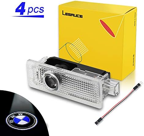 LESAUCE 4pcs Car Door Projector Lights Accessories Kit Courtesy Ghost Shadow Logo Lights Welcome Laser Lamps for BMW 3 5 6 7 Z GT X Mini Series
