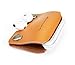 Earbud Holders Case Cord Organizer Earphone Wrap Earphones Organizer Headset Headphone Earphone Wrap Winder Cable Winder Genuine Leather Handmade with Cell Phone Stand Orange