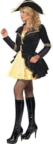 Ponce Deluxe Pirate Costume Swashbuckler Black Yellow Gold Dress