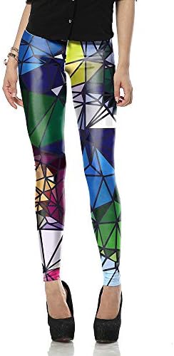 Ruiyue Women leggings 3D Printed Fashion mosaic legins Ray fluorescence leggins pant legging for Woman yoga sport legings (Color : Multi-colored, Size : M)