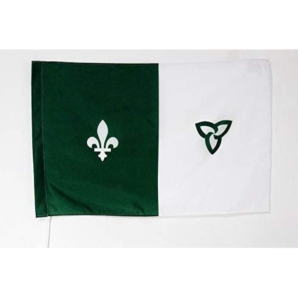 AZ FLAG - Franco-Ontarian Flag - 2x3 Ft - Franco-Ontariens Banner with Sleeve - 100% Polyester - Fade Resistant - Vivid Colors - 2' x 3' Feet - 90x60 Cm