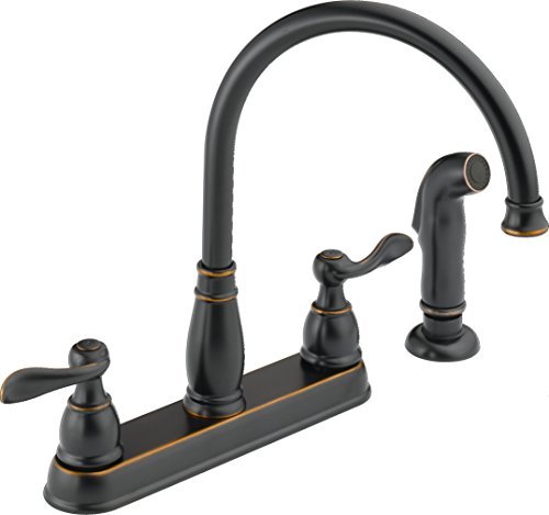 Amazon Com Delta Foundations 21996lf Ob Two Handle Kitchen Faucet