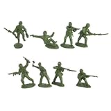 WWII United States Marines Plastic Green Army Men: 16 piece set of 54mm Figures - 1:32 scale