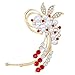 Chic Gold-Tone Crystal Simulated Pearl Flower Cluster Ear Wrap Ear Cuff Women Earrings Left Side Red