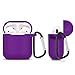 ZALU Compatible for AirPods Case with Keychain, Shockproof Protective Premium Silicone Cover Skin for AirPods Charging Case 2 & 1 (AirPods 1, Purple)