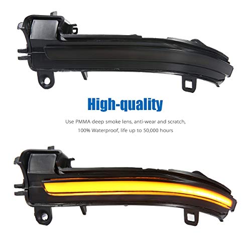 Moshbu Smoked Lens Dynamic Sequential Blink LED Side Mirror Turn Signal Light Strip Assembly for BMW 1 2 3 4 Series i3 (F20 F21 F22 F30 F32) - Thumbnail 5