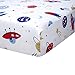 Allo Fitted Crib Sheets, 100% Safe Cotton, Soft Breathable Hypoallergenic Sheets for Baby, Boy, Girl, Fits Standard Crib Mattress and Toddler Mattress (1-Pack, Planet)
