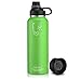 Swig Savvy Sports Water Bottle, Vacuum Insulated Stainless steel, Double Wall, 2 Leakproof Lid, Travel Thermos - 40oz (Light Green)