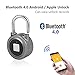 Fingerprint Padlock, Bluetooth Connection Metal Waterproof, Suitable for House Door, Suitcase, Backpack, Gym, Bike, Office (Grey)
