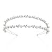 SWEETV Pearl Wedding Headband Silver Double Band Bridal Headpieces Crystal Tiara Women Hair Accessories for Women