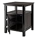 Winsome Solid Wood 2 Drawer Timber Night Stand Black Finish